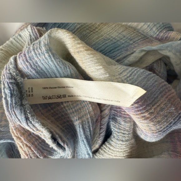 Free People Ruffled Frayed Pastel Plaid Pull On Pants Size XS Mermaid Whimsical - Picture 4 of 10